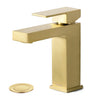 ORLANDO Single Handle Bathroom Sink Faucet, Brass Vanity Faucet with Drain Assembly Supply Line - Brushed Gold