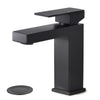 ORLANDO Single Handle Bathroom Sink Faucet, Brass Vanity Faucet with Drain Assembly Supply Line - Matte Black