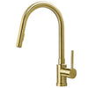 Single Handle Pull Down Sprayer Kitchen Faucet with 2 Function - Brushed Gold