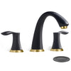ORLANDO 8 inch Widespread Bathroom Faucet, Two Handle Bathroom Faucet 3 Hole with Pop-up Drain - Black/Gold