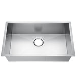 32"x19"x10" Undermount Stainless Steel 93 Degree Sharp Edge Single Bowl Kitchen Sink, 18 Gauge - Orlando Product