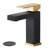 ORLANDO Single Handle Bathroom Sink Faucet, Brass Vanity Faucet with Drain Assembly Supply Line - Gold/Black