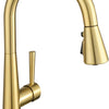 Single Handle Pull Down Sprayer Kitchen Faucet with 3 Function - Brushed Gold