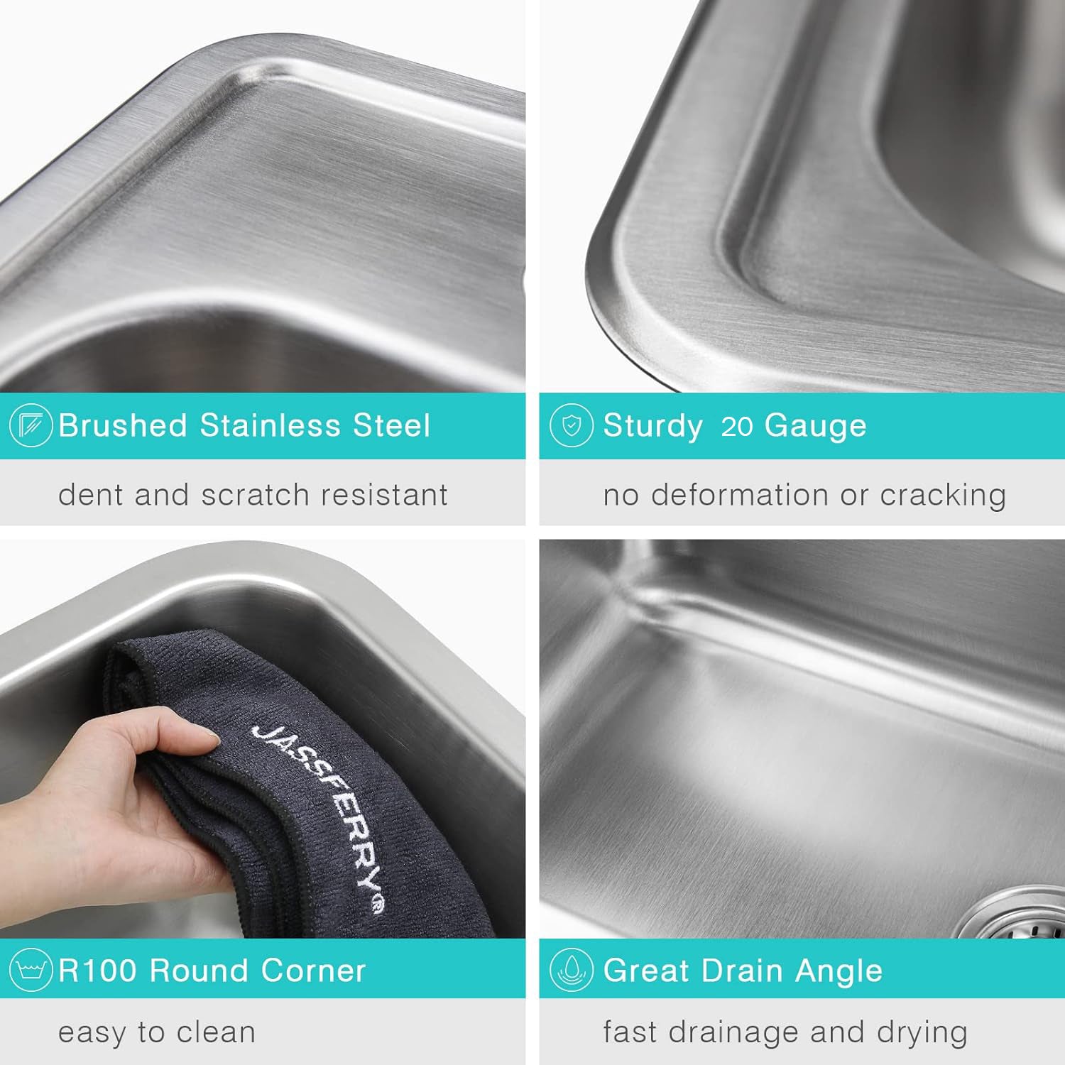 25"x22"x8" Drop - In Topmount Stainless Steel Single Bowl Kitchen Sink 3 - Hole - Orlando Product