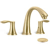 ORLANDO 8 inch Widespread Bathroom Faucet, Two Handle Bathroom Faucet 3 Hole with Pop-up Drain - Brushed Gold