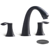 ORLANDO 8 inch Widespread Bathroom Faucet, Two Handle Bathroom Faucet 3 Hole with Pop-up Drain - Matte Black