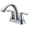 2 Handle 4 Inch Centerset Bathroom Faucet with Pop Up Drain - Chrome