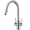 Two Handles Pull Down Sprayer Kitchen Faucet with 2 Function - Chrome