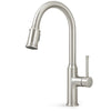 Single Handle Pull Down Sprayer Kitchen Faucet with 2 Function - Brushed Nickel