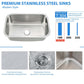 32"x19" Undermount Stainless Steel Single Bowl Kitchen Sink, 18 Gauge - Orlando Product