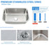 32"x19"x9" Undermount 18 Gauge Stainless Steel Single Bowl Kitchen Sink