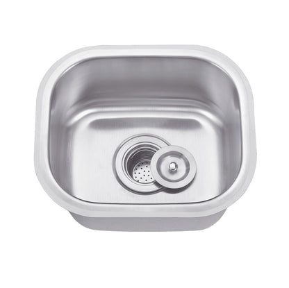 15"x13"x7" Undermount Stainless Steel Single Bowl Kitchen Bar Sink 18 Gauge - Orlando Product