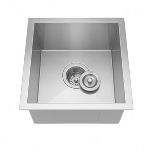 15"x13"x8" Stainless Steel Undermount Single Bowl Kitchen Bar Sink 18 Gauge