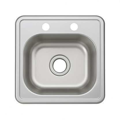 ORLANDO 15 x 15 inch Stainless Steel Drop in kitchen Bar Sink  2-Hole