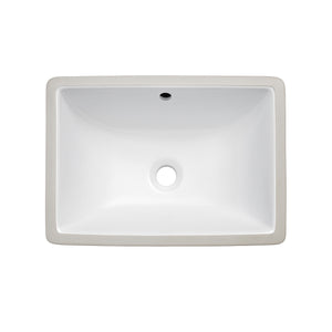 16“x11”  Rectangle Ceramic Undermount Bathroom Sink with Overflow