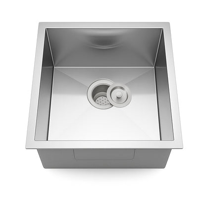 17"x19"x9" 93 Degree Sharp Edge Undermount Stainless Steel Single Bowl Kitchen Sink, 18 Gauge