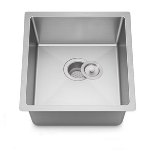 17"x19" Finger Radius Undermount Stainless Steel Single Bowl Kitchen Bar Sink, 18 Gauge