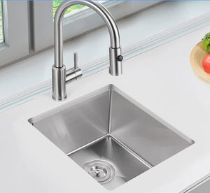 17"x19"x9" Undermount Stainless Steel Finger Radius Single Bowl Kitchen Bar Sink, 18 Gauge - Orlando Product