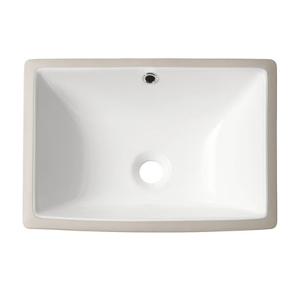 18"x12"  Rectangle Ceramic Undermount Bathroom Sink with Overflow