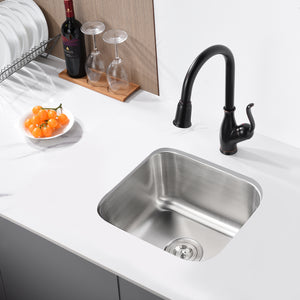 18"x16" Stainless Steel Undermount Single Bowl Kitchen Sink 18 Gauge - Orlando Product