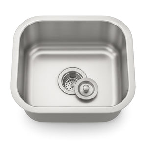 18"x16" Stainless Steel Undermount Single Bowl Kitchen Sink 18 Gauge