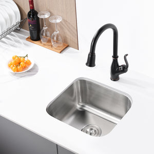 18"x18"x8" Undermount Stainless Steel Single Bowl Kitchen Bar Sink 18 Gauge - Orlando Product