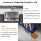 18"x18"x8" Undermount Stainless Steel Single Bowl Kitchen Bar Sink 18 Gauge - Orlando Product