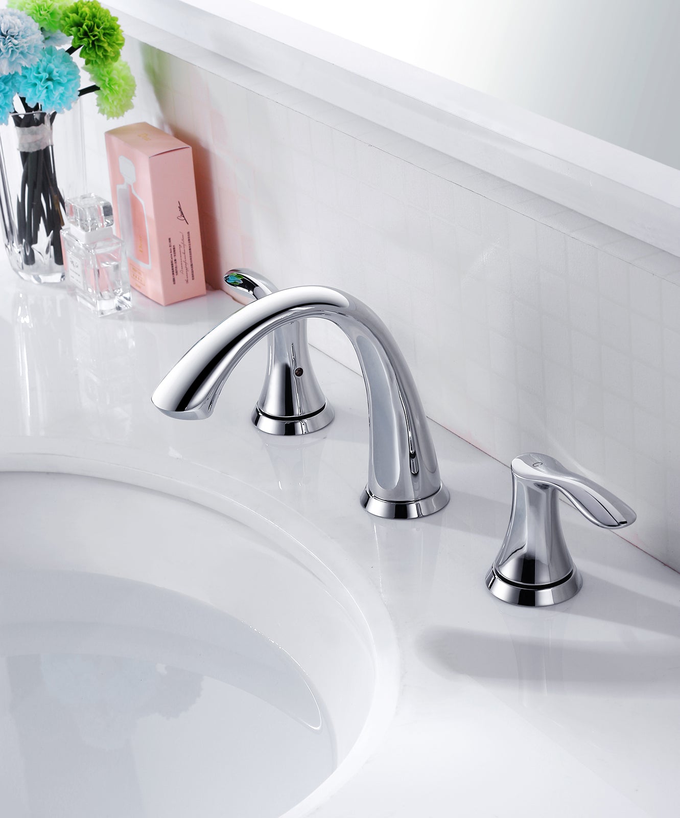 ORLANDO 3 Hole widespread Bathroom Faucet with Pop Up Drain