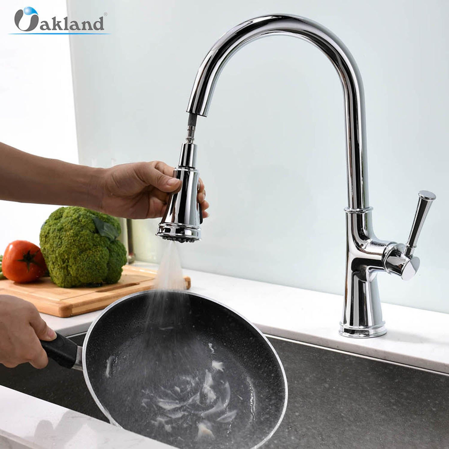 Single Handle Pull Down Sprayer Kitchen Faucet with 3 Function