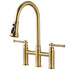 3 hole 2 Handle Bridge Kitchen Faucet with Pull Down Sprayer