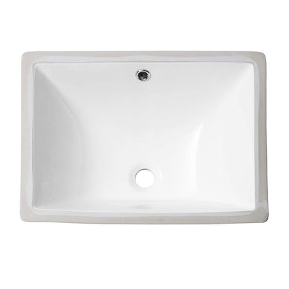 18"x12" Rectangle Ceramic Undermount Bathroom Sink with Overflow - Orlando Product
