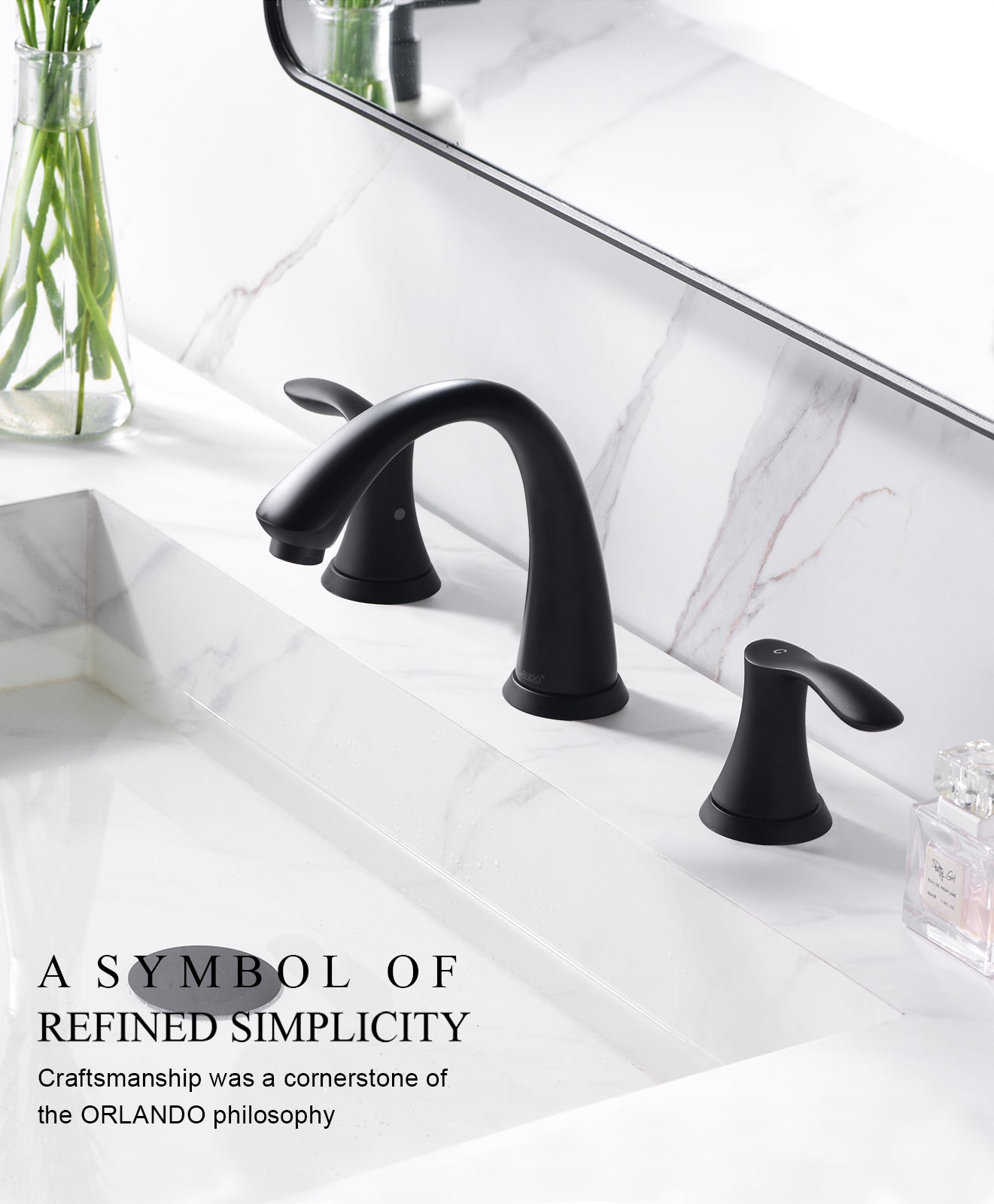 ORLANDO 3 Hole widespread Bathroom Faucet with Pop Up Drain