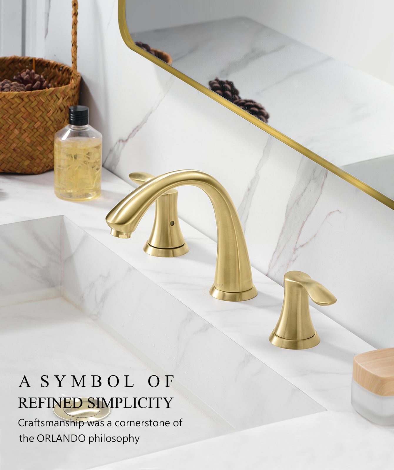 ORLANDO 8 inch Widespread Bathroom Faucet, Two Handle Bathroom Faucet 3 Hole with Pop - up Drain - Orlando Product