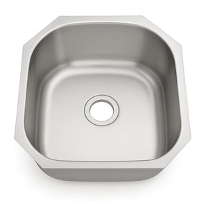 20"x21"x9" Undermount Stainless Steel Single Bowl Kitchen Sink, 18 Gauge