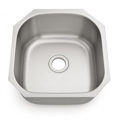 20"x21"x9" Undermount Stainless Steel Single Bowl Kitchen Sink, 18 Gauge