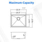 22"x18"x9" Undermount Stainless Steel 93 Degree Sharp Edge Single Bowl Kitchen Sink, 18 Gauge - Orlando Product