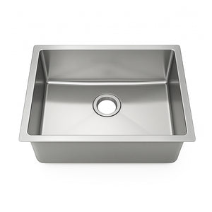 22"x18"x9" Undermount Stainless Steel Finger Radius Single Bowl Kitchen Sink, 18 Gauge