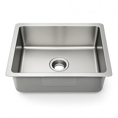 23"x18" Undermount Stainless Steel Small Radius Bowl Kitchen Sink, 18 Gauge