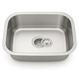 23"x18"x9" Undermount Stainless Steel Single Bowl Kitchen Sink, 18 Gauge/16 Gauge