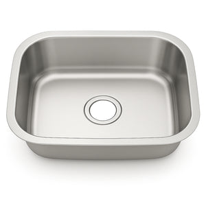 23"x18"x9" Undermount Stainless Steel Single Bowl Kitchen Sink, 18 Gauge/16 Gauge