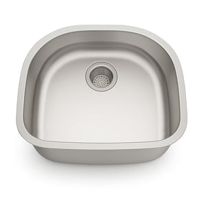 23"x21"x6" Undermount Stainless Steel Single Bowl Kitchen ADA Sink, 18 Gauge