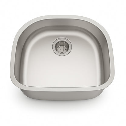 23"x21"x6" Undermount Stainless Steel Single Bowl Kitchen ADA Sink, 18 Gauge