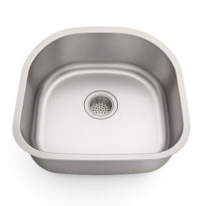 23"x21" Undermount Stainless Steel Single Bowl Kitchen Sink, 18 Gauge/16 Gauge