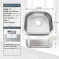 23"x21"x6" Undermount Stainless Steel Single Bowl Kitchen ADA Sink, 18 Gauge - Orlando Product