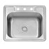 25"x22"x8" 3-Hole Drop-In Topmount Stainless Steel Single Bowl Kitchen Sink