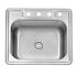 25"x22"x8" 4-Hole Drop-In Topmount Stainless Steel Single Bowl Kitchen Sink