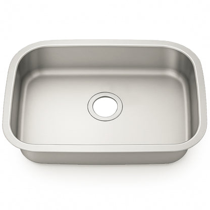 27"x18"x6" Undermount Stainless Steel Single Bowl ADA Compliant Sink, 18 Gauge