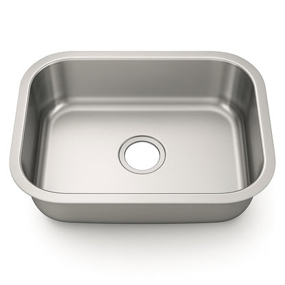 27"x18" Undermount Stainless Steel Single Bowl Kitchen Sink, 18 Gauge