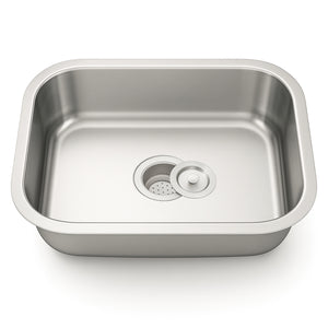 27"x18" Undermount Stainless Steel Single Bowl Kitchen Sink, 18 Gauge