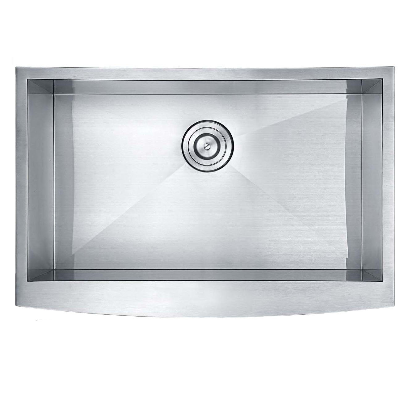 27"x20"x10" Zero radius 16 Gauge Stainless Steel Single Bowl Apron Farm Sink